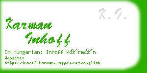 karman inhoff business card